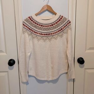 Loft Fair Isle Sweater with subtle sparkle/shimmer in knit